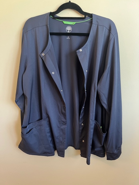 healing hands Tops - Healing Hands 2X BlueGray Snap Front Scrub Jacket Medical Uniformcomfy soft